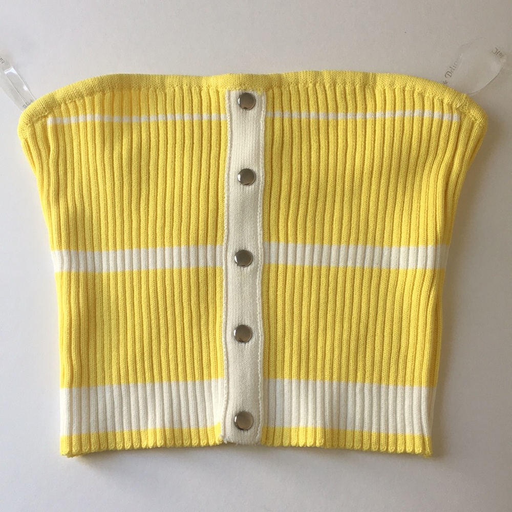 Hot & Delicious White/Yellow Striped Bandeau